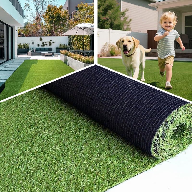 DSDESHU realistic grass turf mat 4ft x 10ft for indoor outdoor lush appeal.