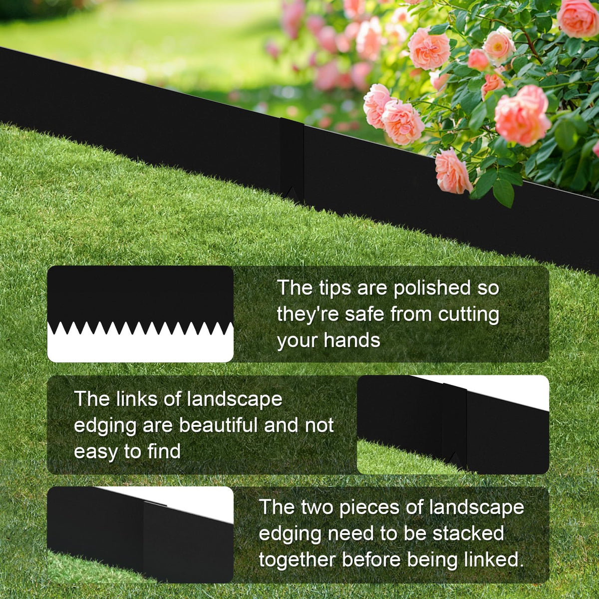 DSINBOWL durable steel border defines lawn and garden edges.