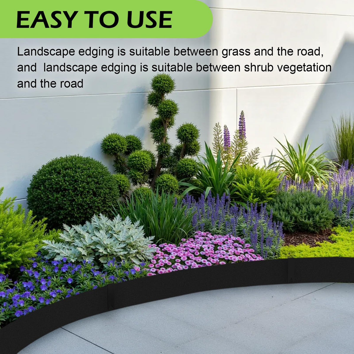 DSINBOWL easy-install edging helps prevent soil wash into paths.