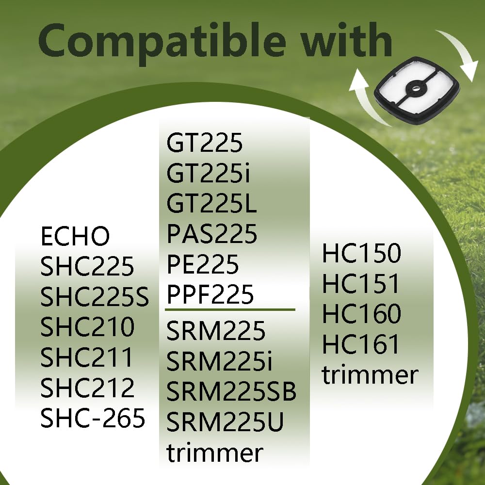 DSkoiph SRM225 air-filter-compatibility-chart clarifies supported Echo and SHC models