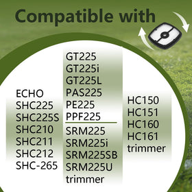 DSkoiph SRM225 air-filter-compatibility-chart clarifies supported Echo and SHC models