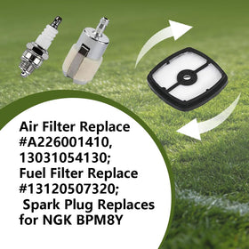 DSkoiph SRM225 package includes air, fuel filters and spark plug.