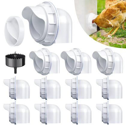 DSTANA chicken feeder port assembly shows spill-reducing design for a tidy coop