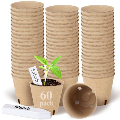 DSUWAZU 4-inch peat pot for seedlings with drainage holes, ideal for clean seedling setup