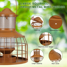 DTEPFUEN 3.5lb capacity accommodates various seeds for diverse backyard birds