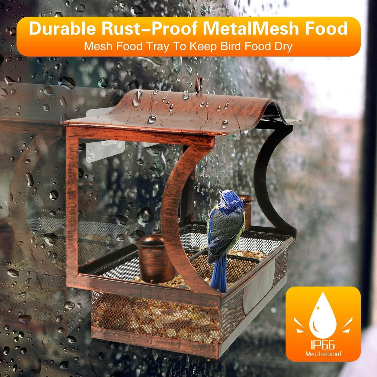 DTEPFUEN Four strong suction cups keep the feeder securely attached.