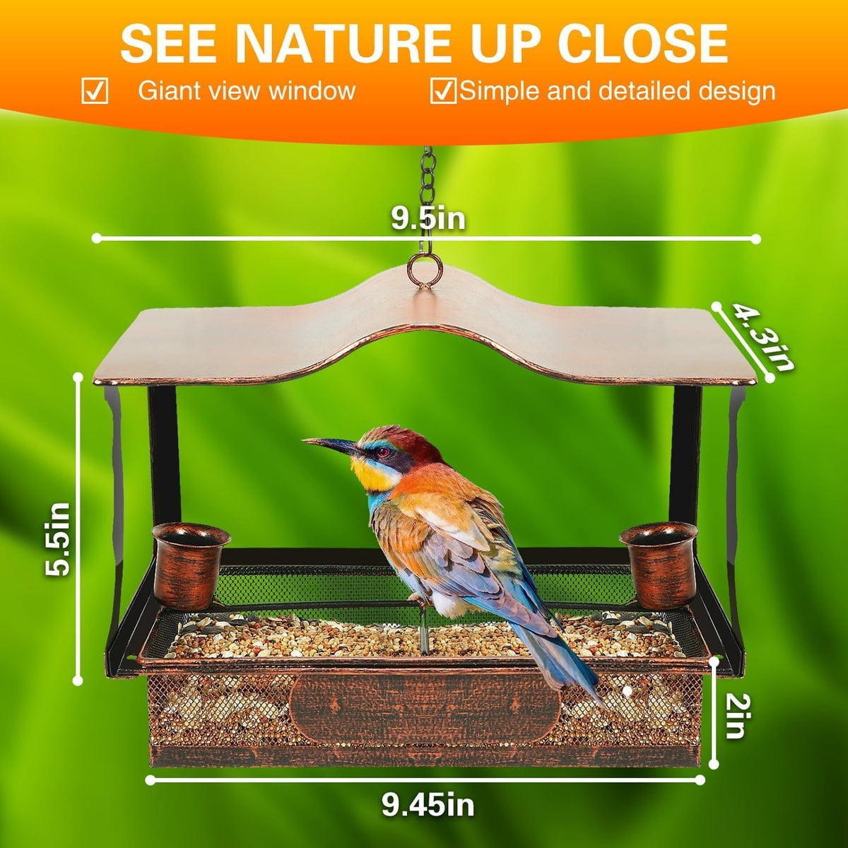 DTEPFUEN Metal Window Feeder assembly-free design for quick setup.