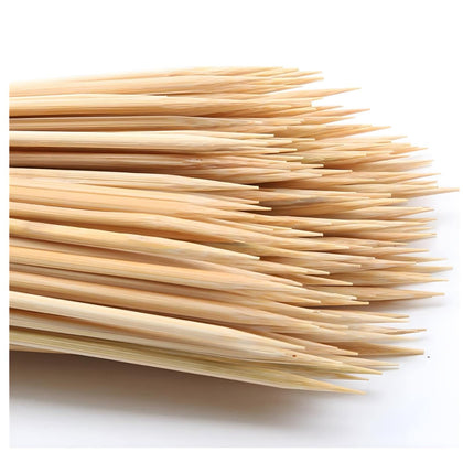 DTmasao bamboo skewers 10-inch for grilling and fondue entertaining.
