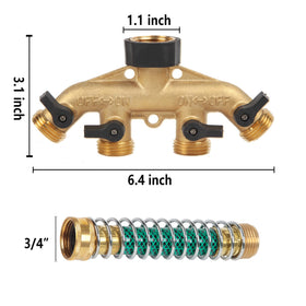 DTRK garden irrigation setup with 4 way splitter enables multi zone watering