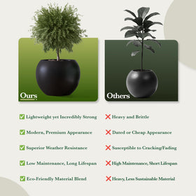 Lightweight design makes moving this large planter easy.