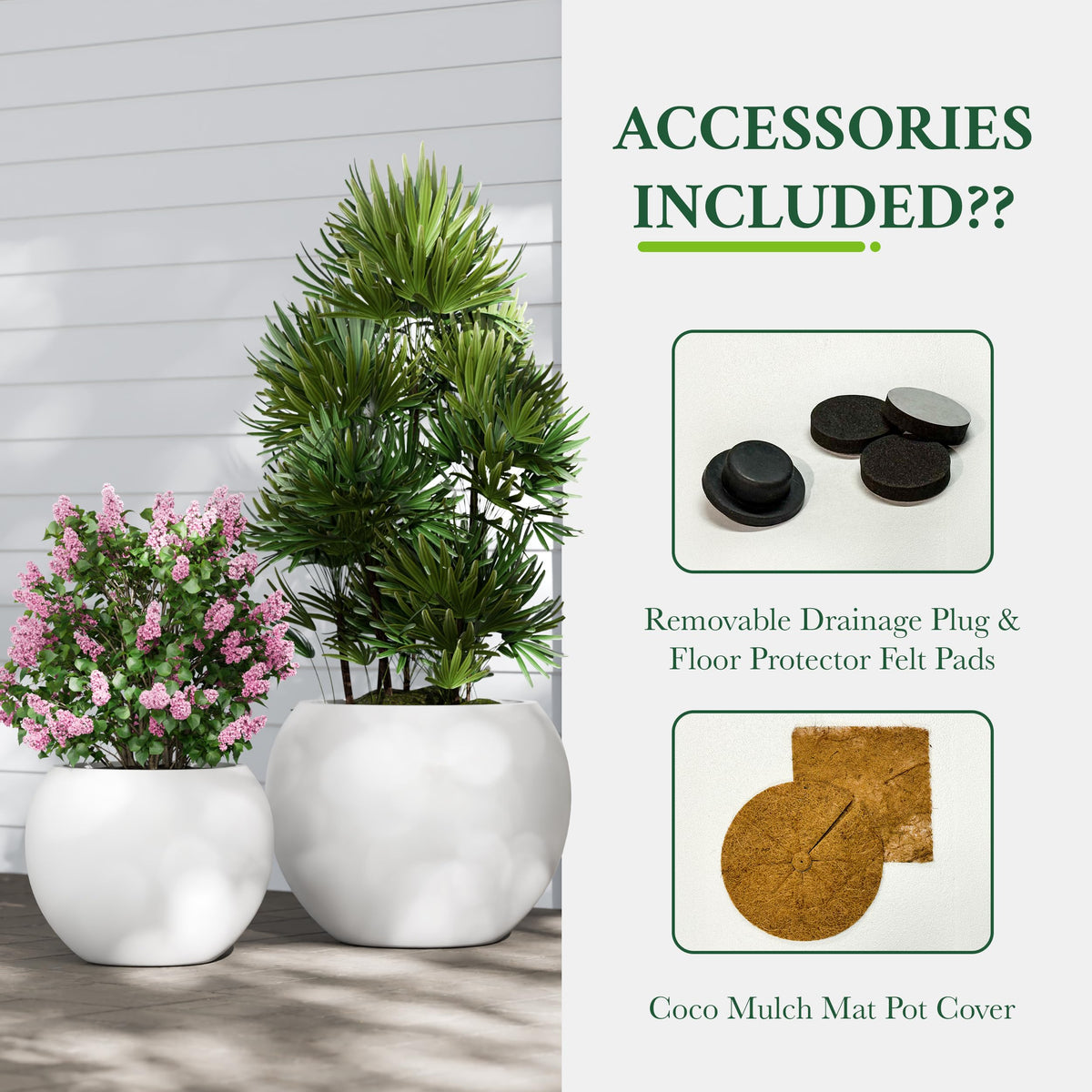 DTY Premium Mt Sherman planter with coco mulch mats included.