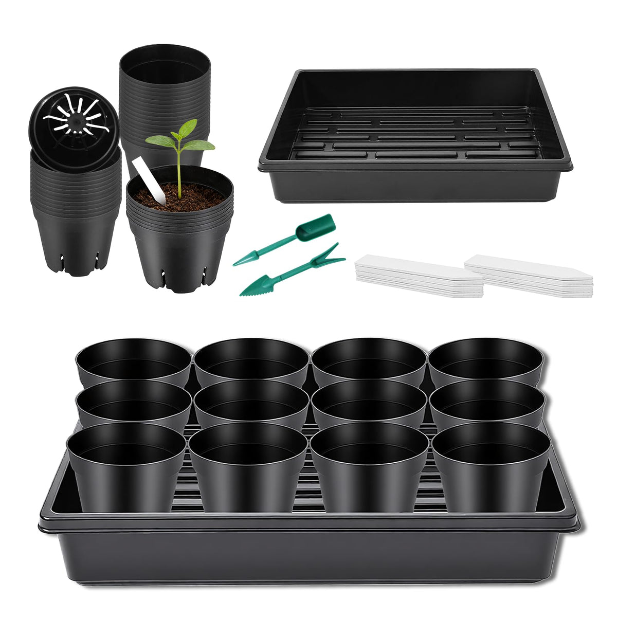 Dualshine seed starter kit with 3.4 inch pots ideal for home seed germination