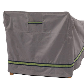 Duck Covers Soteria 36-inch chair cover side view shields against rain and wind.