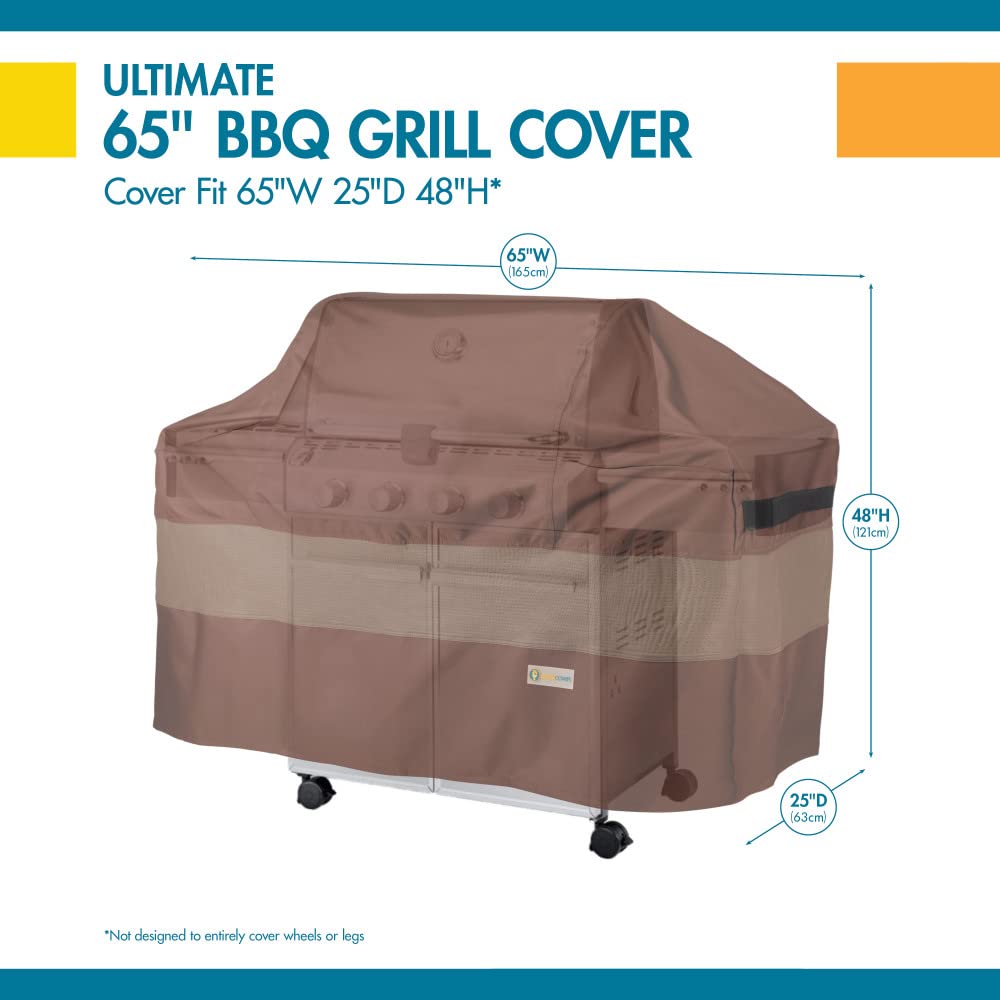 65-inch fit provides reliable coverage for large grills with Duck Covers