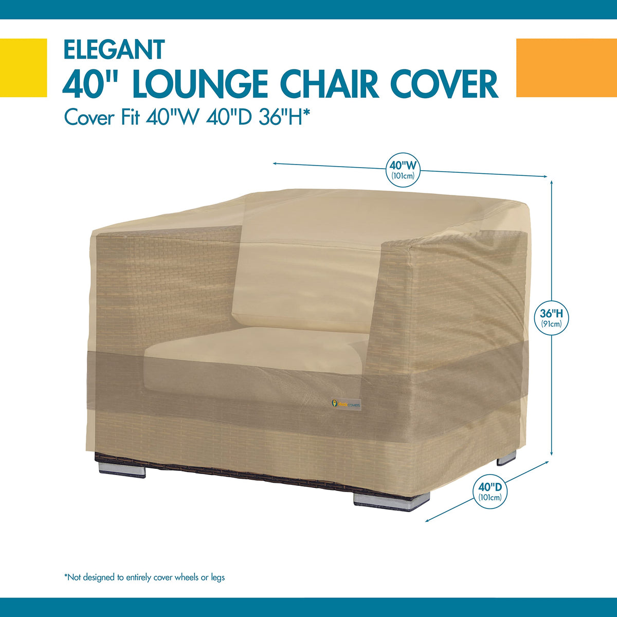 Fits chairs up to 40W x 40D x 36H per spec.