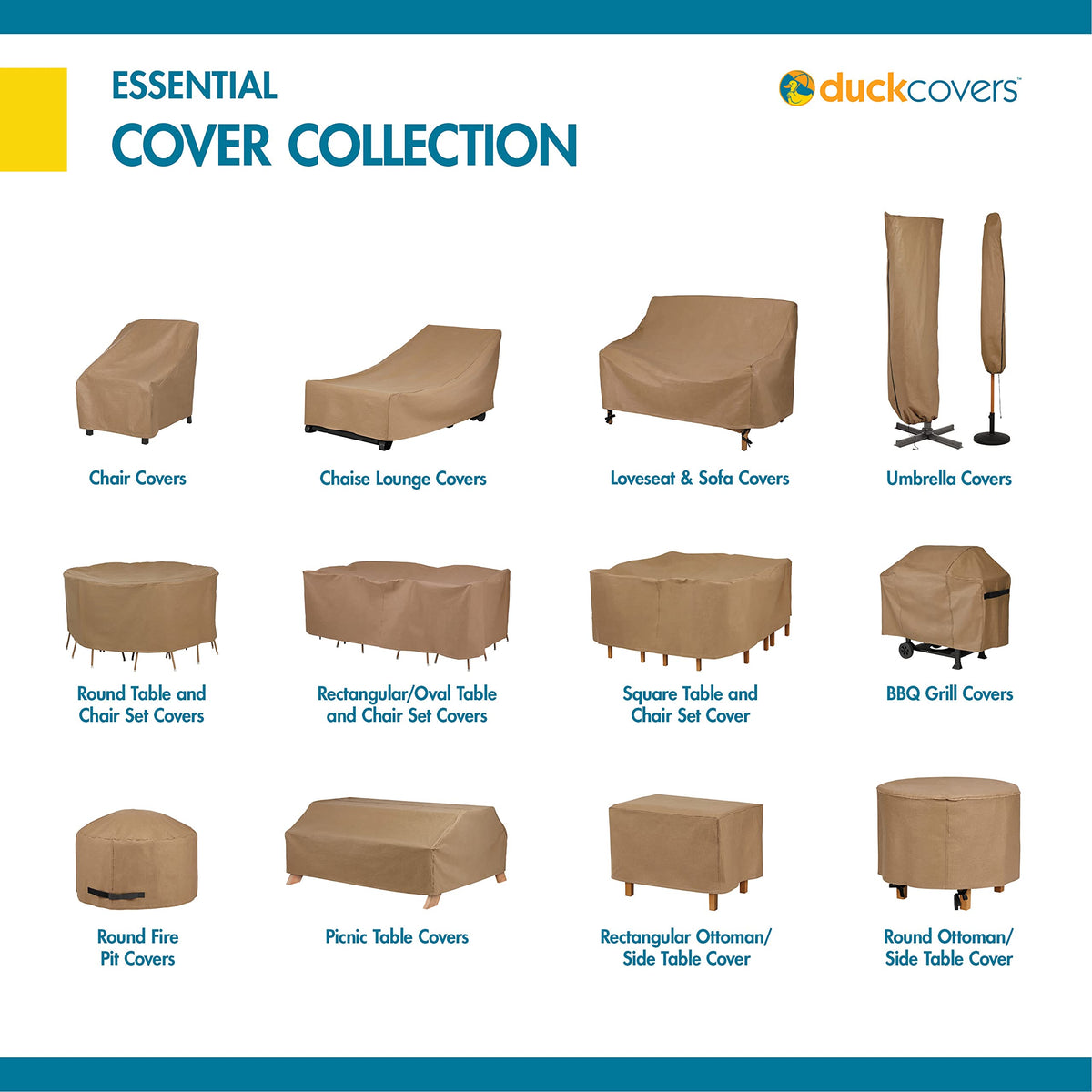Duck Covers storage-ready closeup shows cushions stored separately for best results