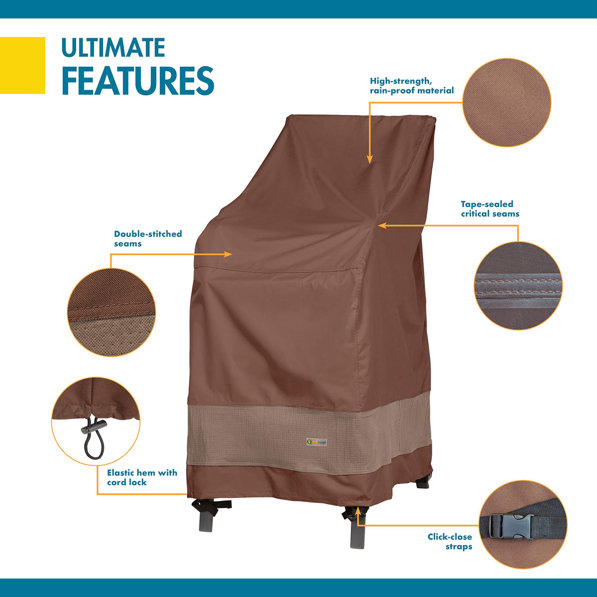 Duck Covers mocha cappuccino color complements outdoor decor