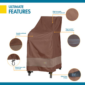 Duck Covers mocha cappuccino color complements outdoor decor