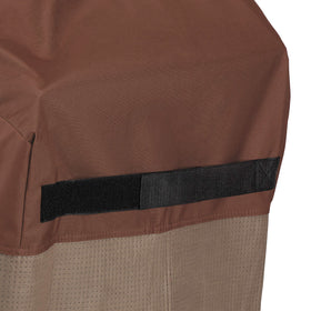 Duck Covers 51W grill cover; taped seams prevent leaks in wet weather.