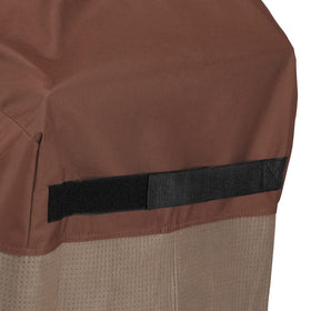 Close-up of sealed seams on Duck Covers BBQ cover keeps moisture out during storms