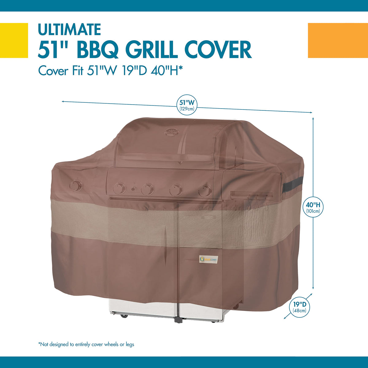 Duck Covers UV-resistant fabric protects grill from sun damage.