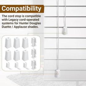 DuckcowsC compatibility with Hunter Douglas Duette and Applause shades.