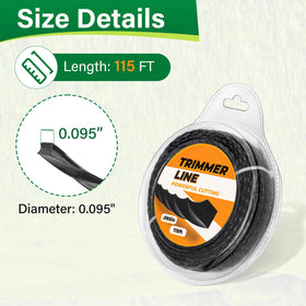 DuckcowsC easy-installation trimmer line shown fed into a trimmer head.