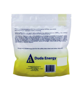 Duda Energy urea packaging showing 1 lb bag for lawn and garden use.