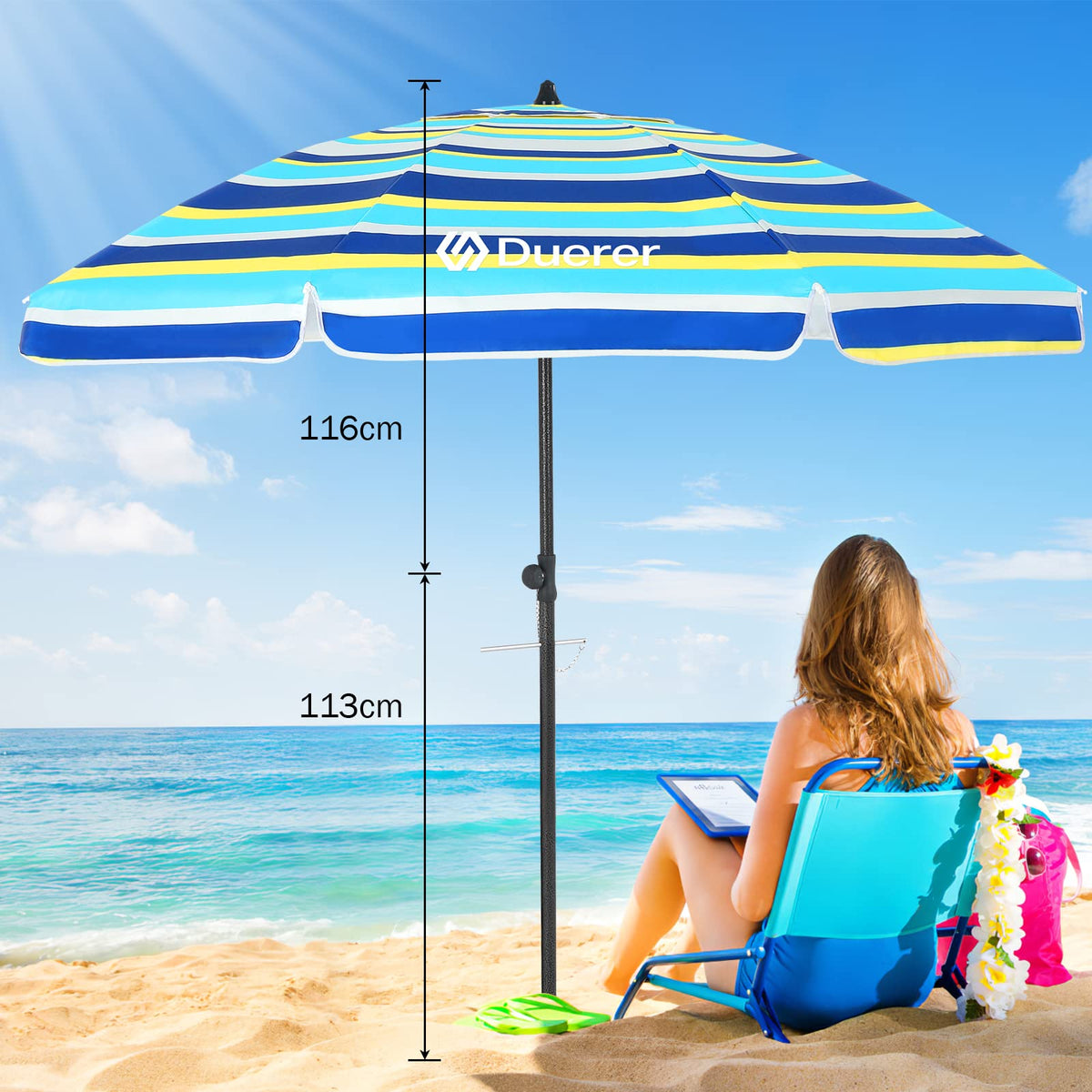 Duerer beach umbrella carrying bag included for easy portability and storage