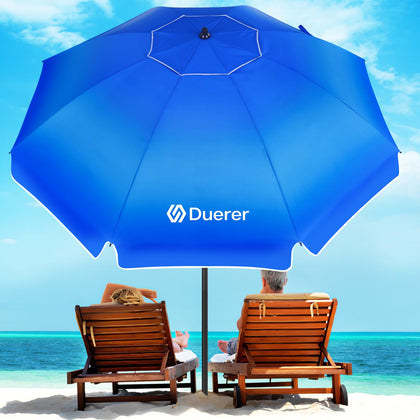 Duerer beach umbrella tilt mechanism delivers customizable shade on sunny shores