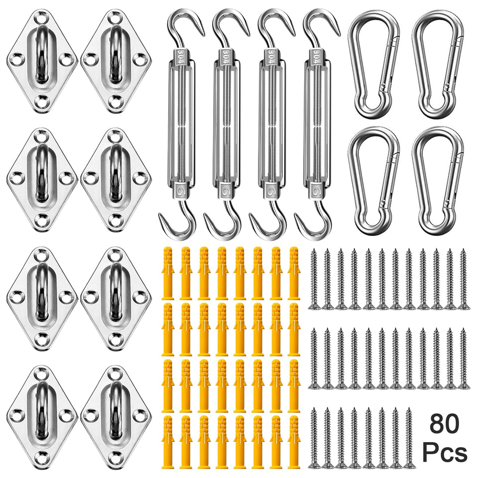 Duerer sun shade hardware kit with 80 pieces for outdoor sails