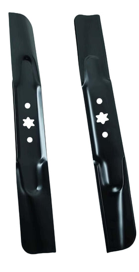 Duheri 942-04308 lawn mower blade front view showing easy fit for compatible models.