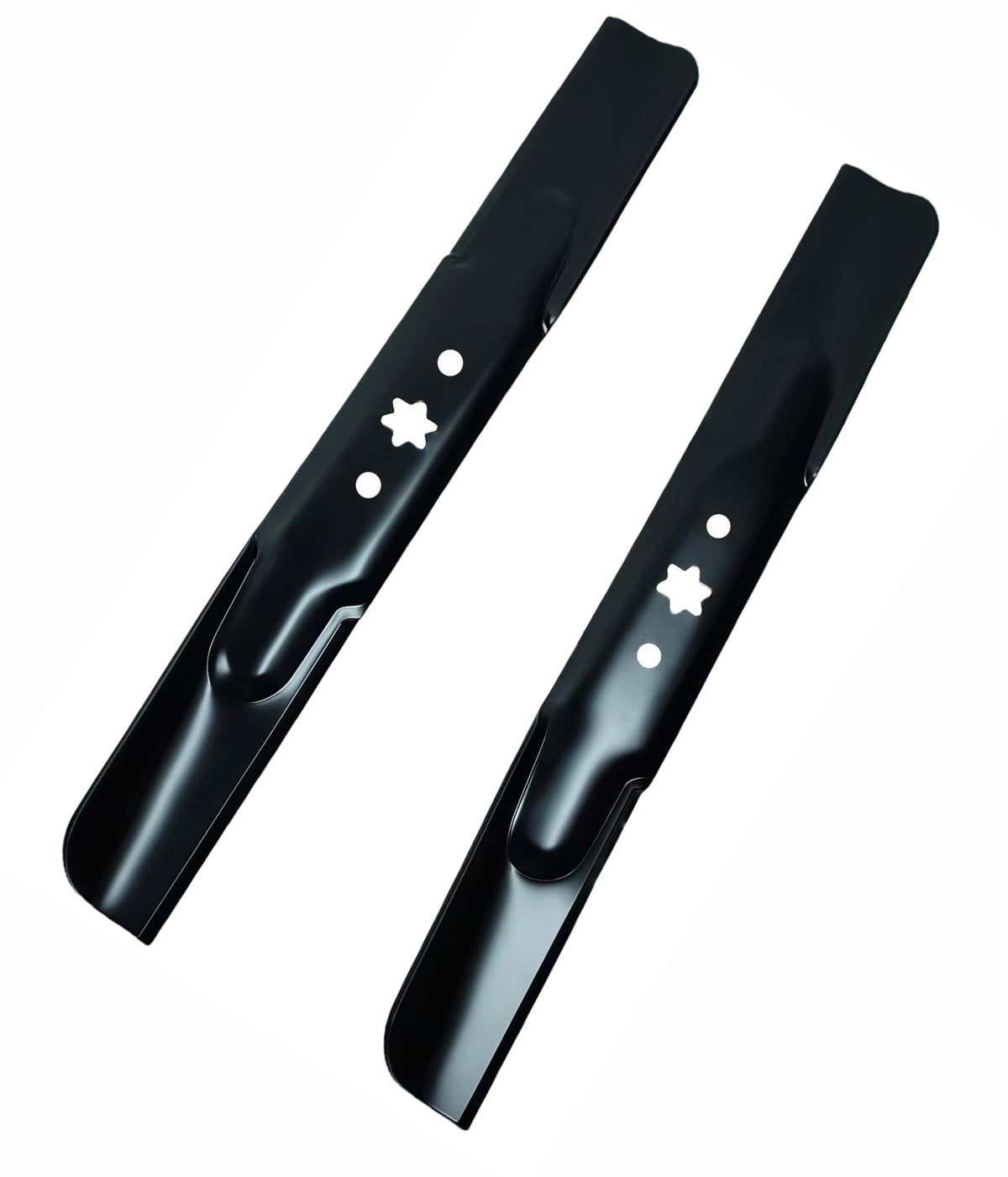 Duheri blade side edge close up highlighting precision cutting for clean lawns.