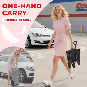 DUHKOI collapsible wagon 90L capacity ideal for groceries or camping gear.