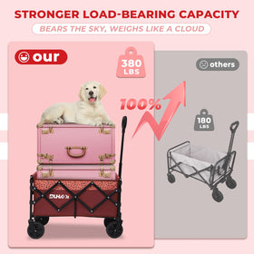 DUHKOI wagon weight capacity 380lb handles heavy loads confidently.