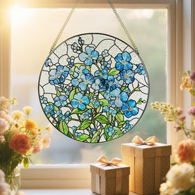 DUJITODOH 8x8 inch suncatcher installs easily with hook and chain