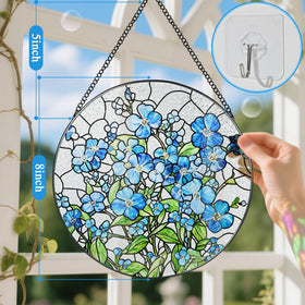DUJITODOH window-hanging suncatcher highlights diamond glass and dual-sided glow