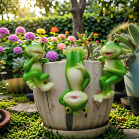 Dukiwu wall-hanging frog decor enhances garden walls with whimsy.