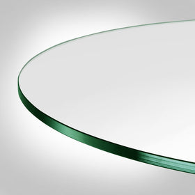 Dulles Glass round top suitable for outdoor patio use with weather resistant resilience.