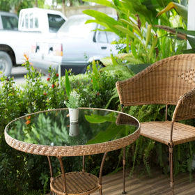Dulles Glass dining table top protector shields wood surfaces from scratches and moisture.