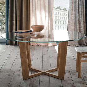 Dulles Glass inset glass for side tables adds a hidden protective layer.
