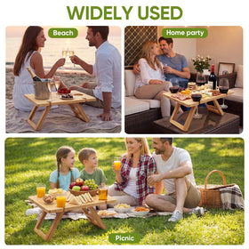 Dumbpec compact-wine-table ready for beach or park gatherings