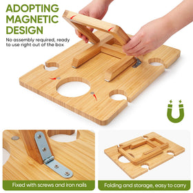 Dumbpec Picnic Table keeps snacks neatly arranged during outdoor meals
