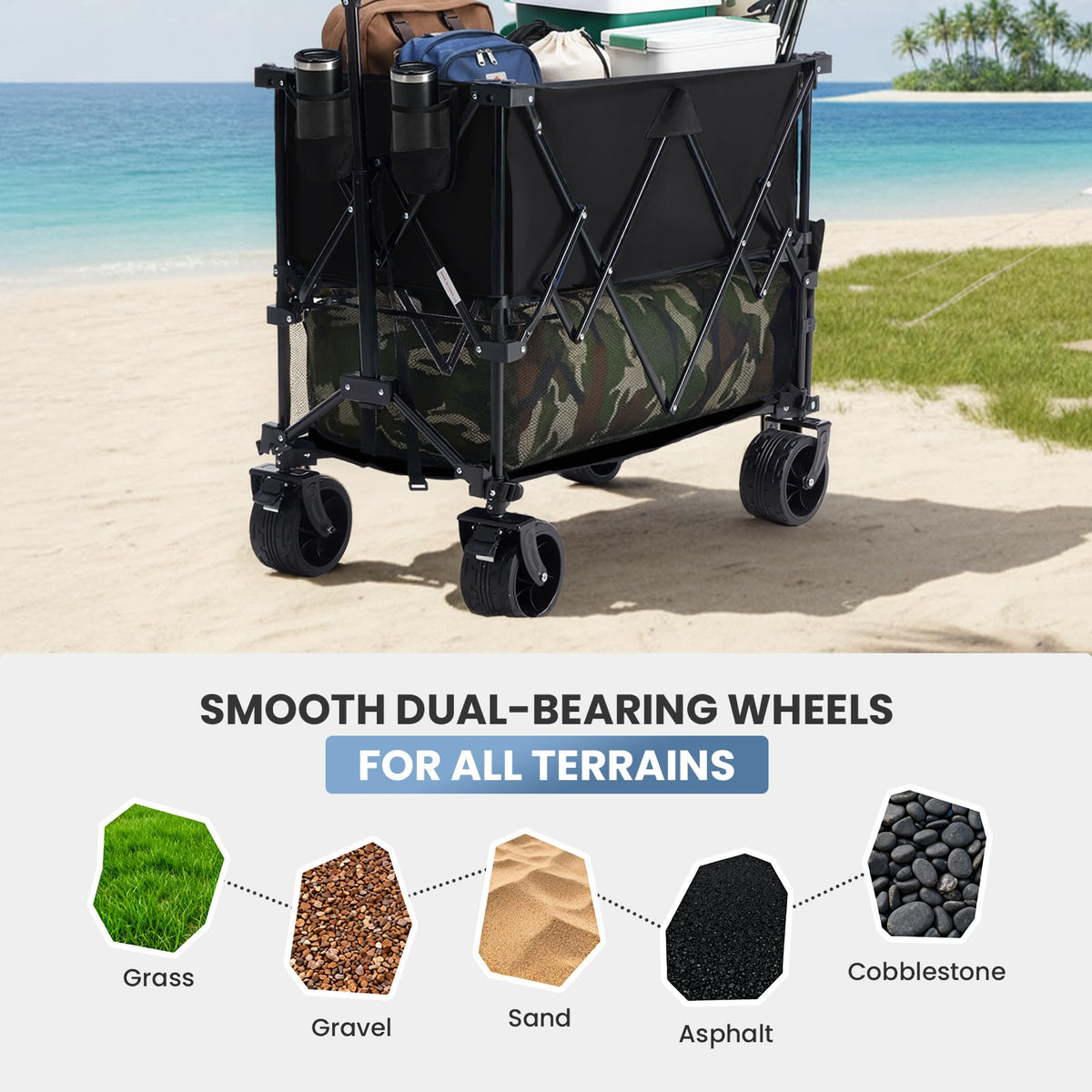 DUMOS 600D Oxford fabric resists rain and wear.