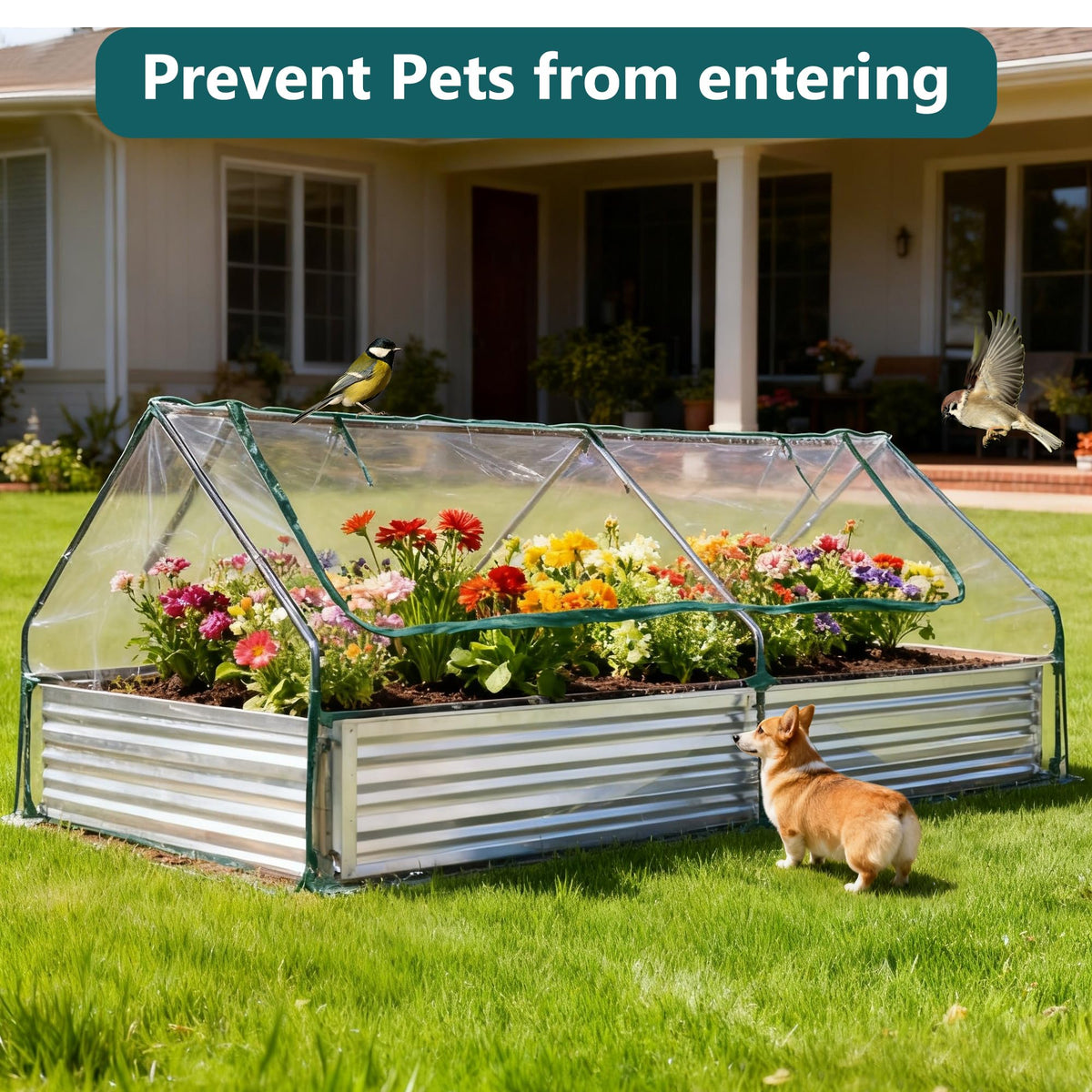 DUMOS cover-enabled bed offers versatile year-round growing options.