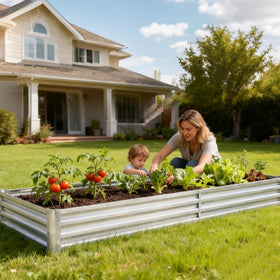 DUMOS durable galvanized steel construction withstands outdoor conditions.