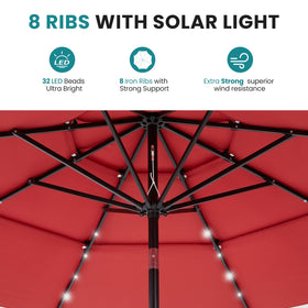 DUMOS durable polyester fabric protects from sun and rain.
