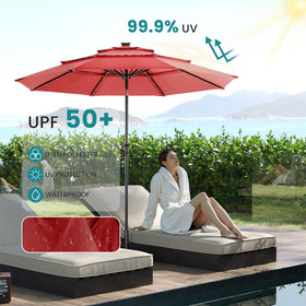 DUMOS triple-vent canopy improves airflow during windy days.
