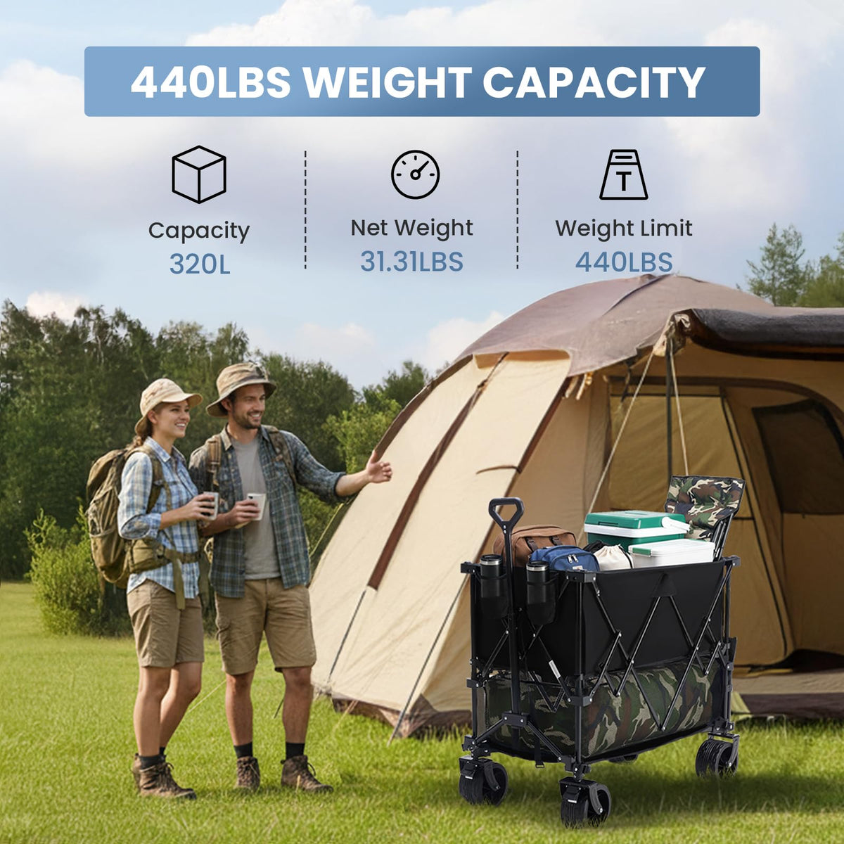 DUMOS 360° swivel wheels enable smooth navigation across terrain.