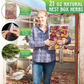 Dunkive 1-3 pounds nesting herbs offer economical, long-lasting nesting and dust bath freshness.